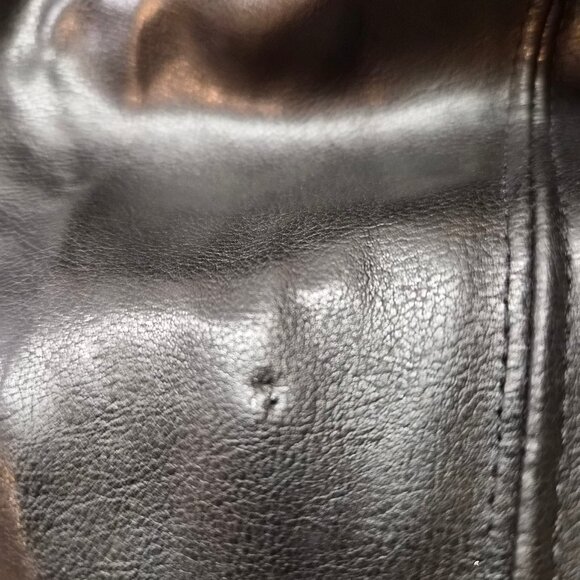 Vintage An'ge Paris Faux Leather & Faux Fur Jacket France Y2K Matrix Minimalist - Picture 7 of 7